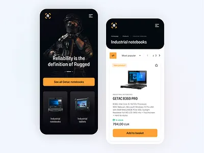 Rugged website redesign agency black orange polishdesigners redesign rugged ui website