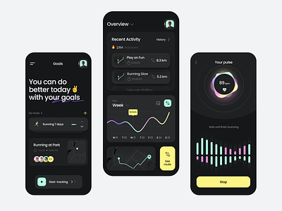 Workout Mobile App calories chart coach fitness graphics gym health health startup interface mobile app monitor app run sport stats tracking app training workout workout app