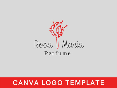 Premade Red Rose Floral Logo Template beauty logo brand identity branding canva design feminine logo floral logo flower flower logo illustration logo logo design logomark template