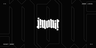 "IMONIT" ambigram 2 abstract ambigram branding design logo logo type rotation type type design typography