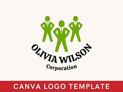 Premade Office Team Canva Logo Template brand identity branding design logo logo design modern logo office symbol team logo