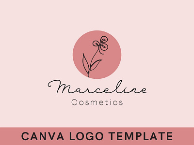 Premade Beautiful Floral Logo Template beauty logo brand identity branding canva design feminine logo floral logo flower logo hand drawn illustration logo logo design logomark template