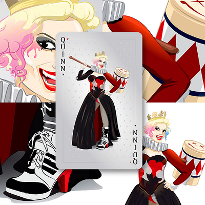 Harley Quinn Card artwork design digital painting graphic design illustration vector