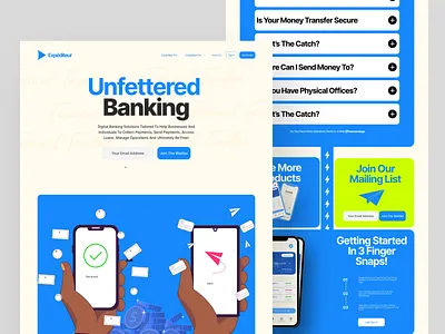 Expéditeur Fintech Landing Page design ui