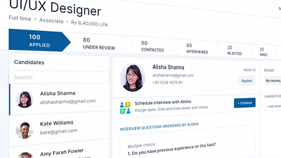Interview schedule flow | Hortari Employer animation design product ui user experience ux