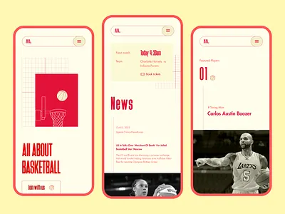 Case study - Website for Basketball basketball branddesign branding cleandesign colour design dharsini featuredplayers game graphic design hogoco hogocodesignstudio interactivedesign modern new news red sports ui ux