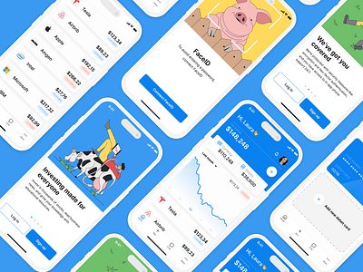 Finance App character design design illustration product ui ux vector webdesign