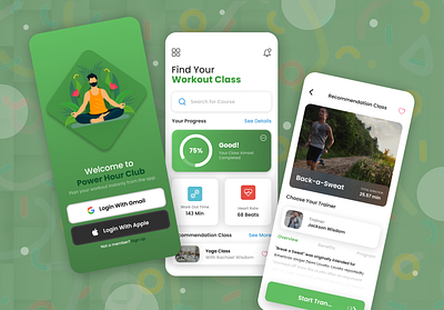 Find Your Workout Class : Application Ui animation app application branding design graphic design illustration logo snepitech ui vector