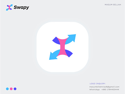 swap app icon - swap logo and branding design app icon brand identity branding design graphic design logo logo design minimal logo minimalist swap swap icon swapping vector
