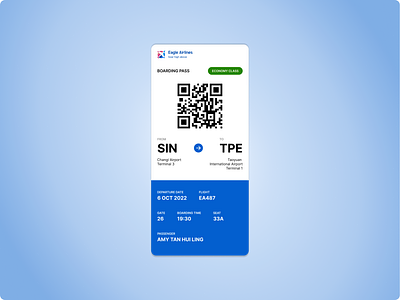 DailyUI Challenge 024: Boarding Pass airlines boarding challenge dailyui dailyui024 design flight mobile pass screen travel ui uxui