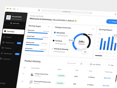 Dsalesin - Sales Dashboard admin admin interface admin panel analytic chart clean crm dashboard dashboard admin data design product product design saas sales statistic stats ui uidesign web app