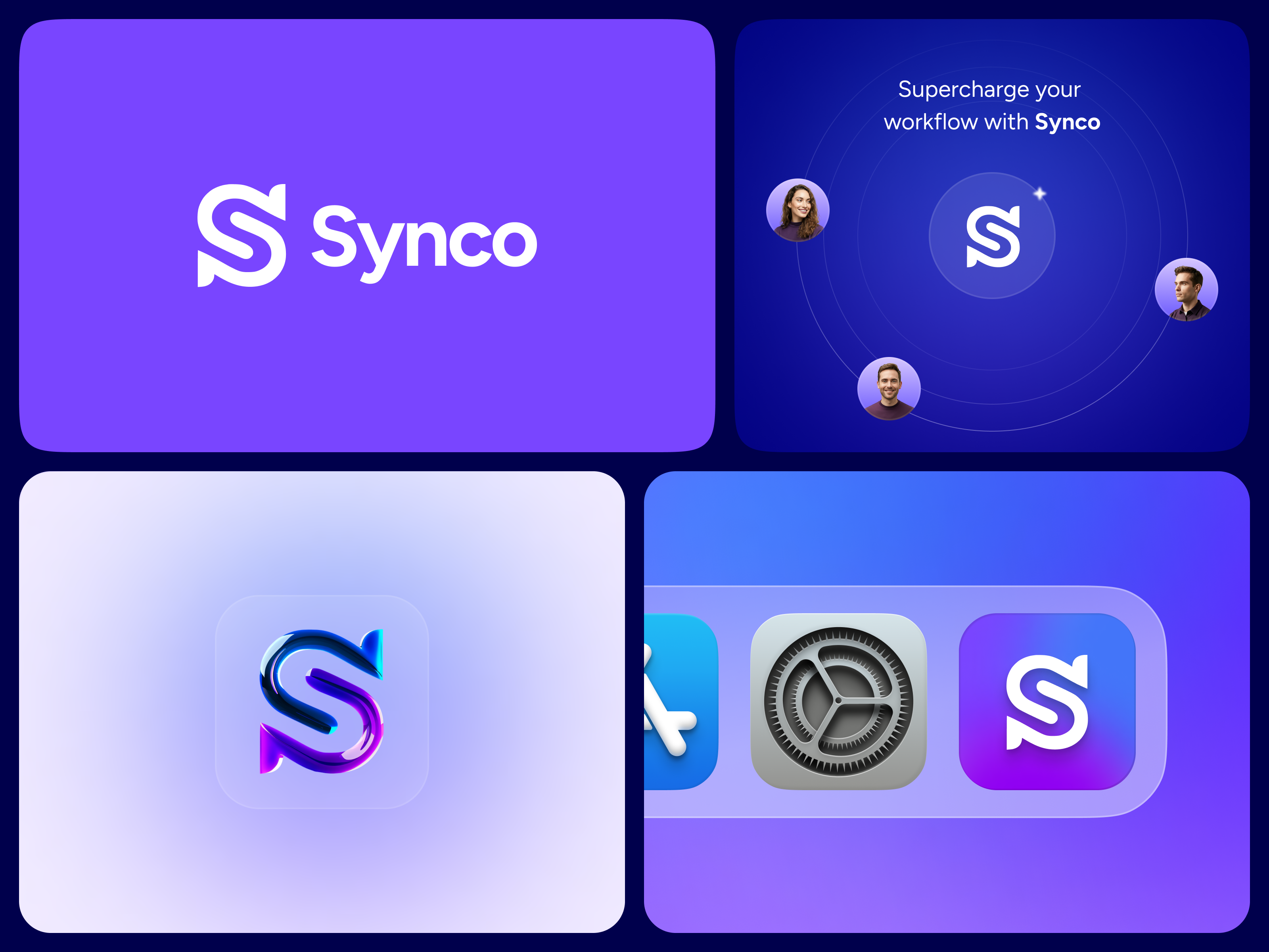 Synco App - Logo Design 3d app branding design logo logotype saas startup symbol tech typography ui