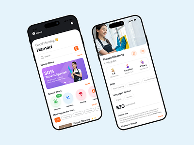 Home Service App best app design designed figma design home screen home service app mobile app modern uiux new design ui uiux user friendly user profile screen ux