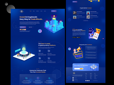 Cryptocurrency Landing Page | Blockchain Website UI bitcoin bitcoin landing blockchain blockchain landing blockchain landing page blockchain technology crypto crypto ethereum crypto uiux crypto wallet cryptocurrency cryptocurrency website defi landing page landing page metaverse nft uiux wallet web3 website design