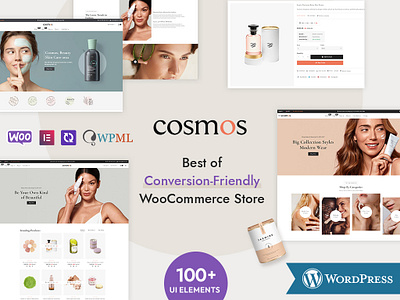 Cosmos Beauty & Cosmetics Store Development - WooCommerce Expert beauty branding cosmetics cosmos design ecommerce elementor fiverr graphic design multipurpose online store store development ui webzeel wordpress