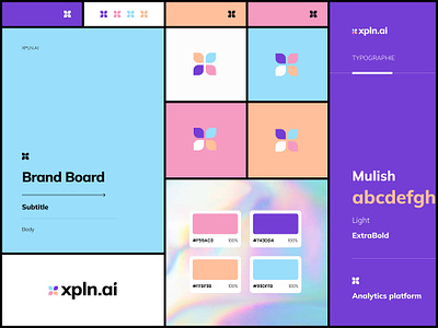 xpln.ai brand brand board branding colorful design flower identity layout light visual identity
