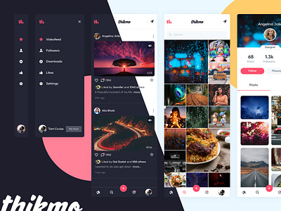 ThikMo App app application clean design design facebook instagram logo mobile mobile app profile smart typography uiux video