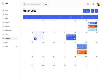 Fullcalendar Redesign calendar figma minimal modern redesign ux ui design