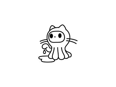 C’est une Octochat animal branding cartoon cat character code design dribbble github hybrid illustration mascot octocat octopus tech