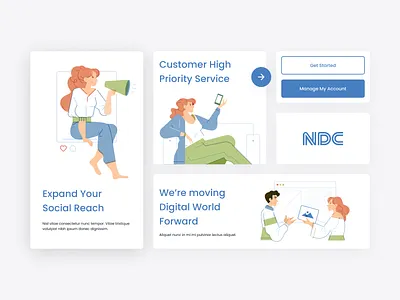 Illustration for digital service branding character design flat illustration landingpage logo people ui vector