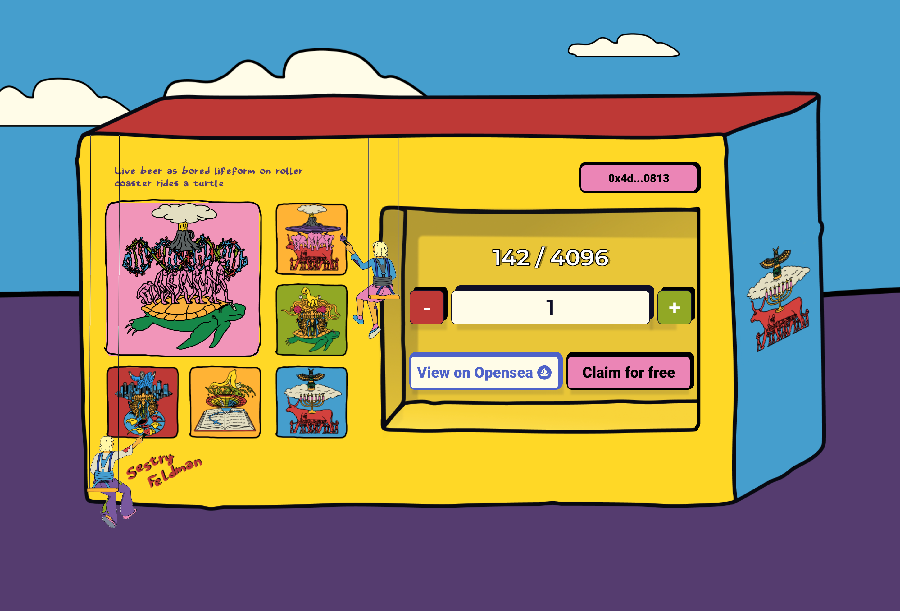 NFT collection and a Mint page airdrop animation art blockchain collection design ethereum feldman gm graphic design marketplace mint nft opensea token ui ux wallet web3 whitelist