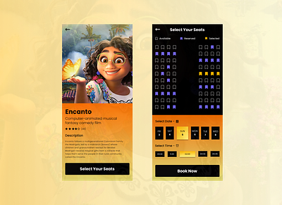 Movie Ticket app design ui ux