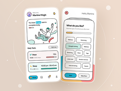 Workout Tracker App Design activity activity app activity tracker daily task fitness gym health app jogging personal trainer running app sport status task task management tracking app trainer training ui uiux workout