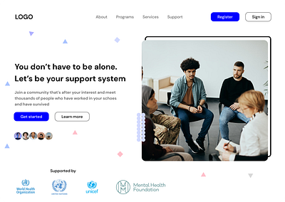 HERO SECTION OF A MENTAL HEALTH WEBSITE design herosection ui uiux