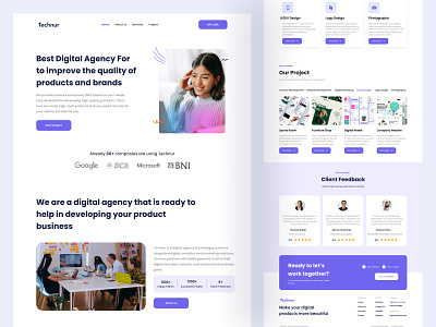 Technur - Digital Agency Website digitalagency figma product ui uidesign uidesigner ux uxdesign uxdesigner webdesign website