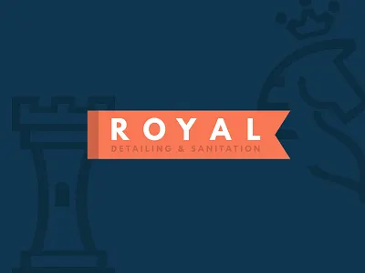 Royal Auto & Home auto detailing brand design car brand chess king knight masculine brand pennant ribbon logo rook royal royalty