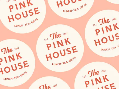 The Pink House Buttons bistro buttons cafe branding feminine brand floral branding illustration pink branding pink house restaurant brand vintage brand