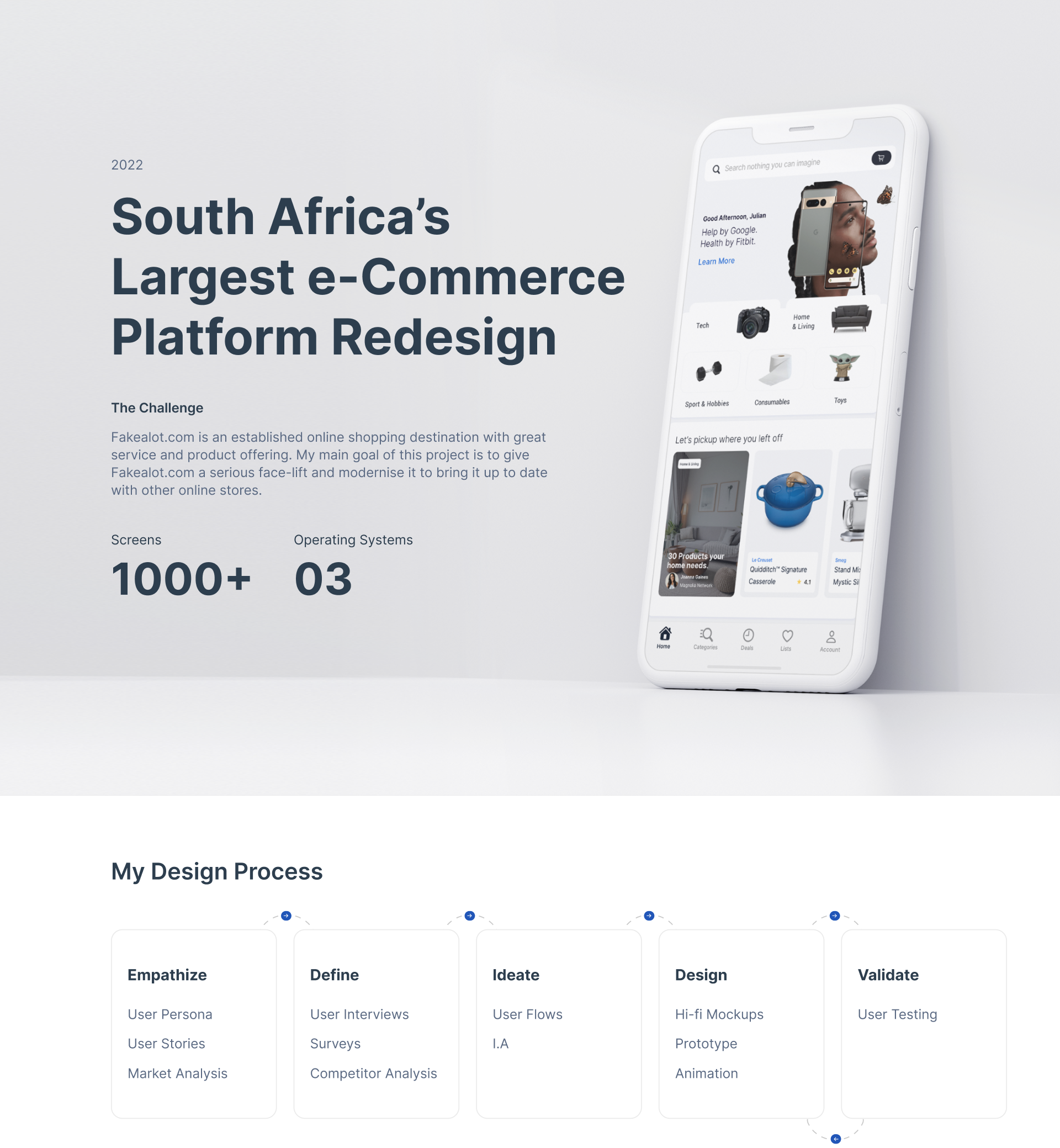 e-Commerce Platform Design amazon animation app card sorting cart checkout dark mode ecommerce figma mobile app pdp personas product design store style guide takealot tracking ui user journey ux