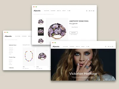 Aspendos Web Design add to cart design diamond e commerce ecommerce shop figma jewelery jewellery jewellery shop online online shop online shopping online store online store commerce shop shopping store ui ux webdesign