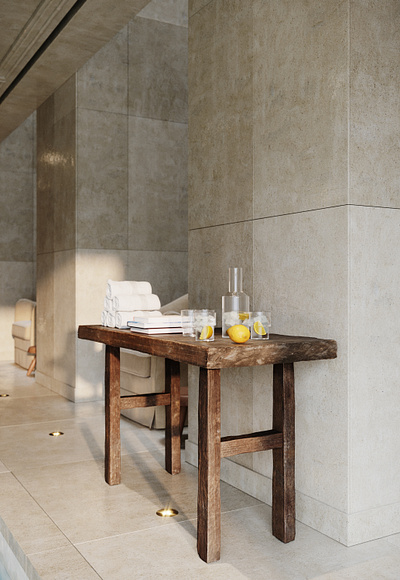Table in pool room 3d adobe photoshop architectural visualization architecture archviz design photoshop render