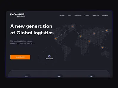 Excalibure Global Logistics Website Redesign animation design logistics minimal ui website