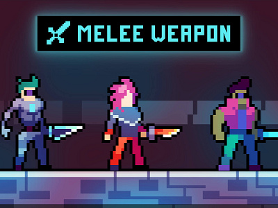Free Characters With Melee Attack Pixel Art 2d art asset assets character characters cyberpunk game game assets gamedev indie indie game pixel pixelart pixelated set sprite sprites spritesheet spritesheets