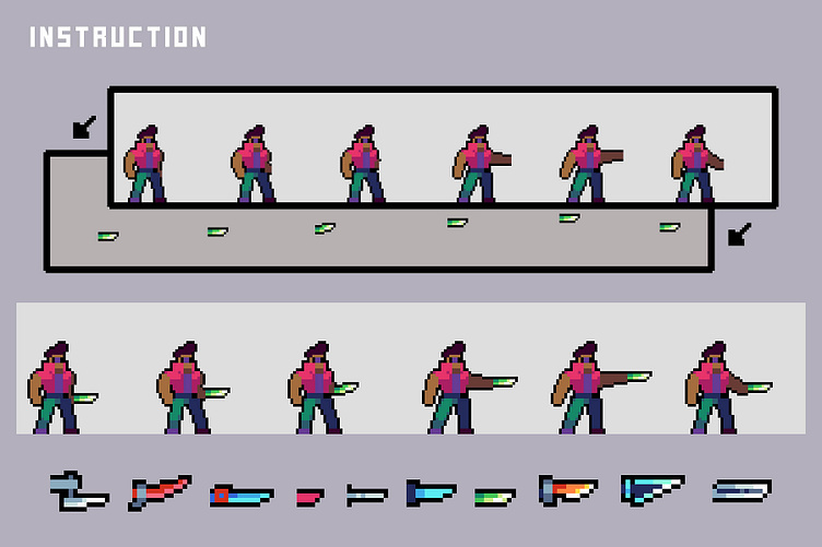 Free Characters With Melee Attack Pixel Art by 2D Game Assets on Dribbble