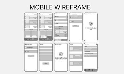 Add to Cart Mobile Wireframe design graphic design mobile app ui ux wireframe