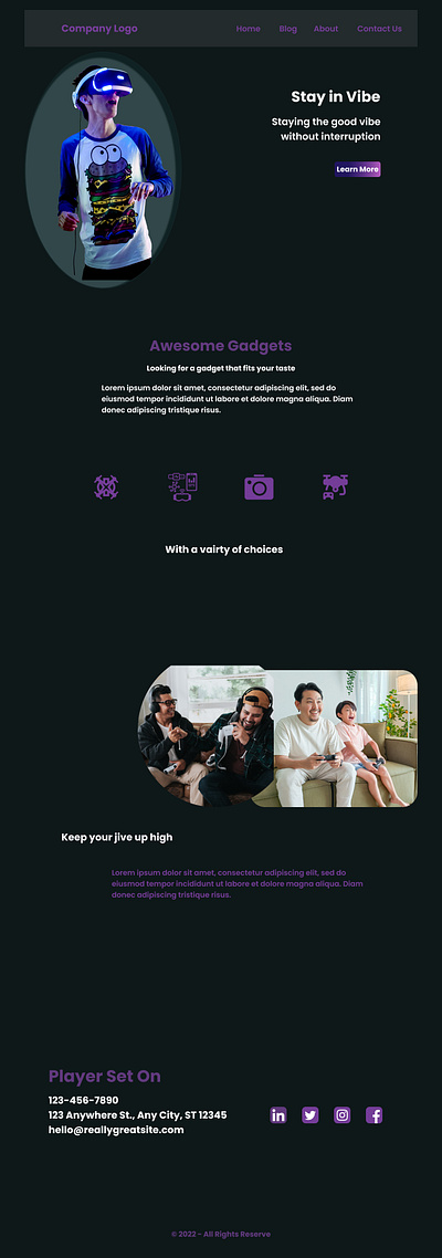 Gadget Landing Page modern ui website