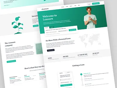 Online lending and banking products Landing page app design branding design figma ui uiux ux web design