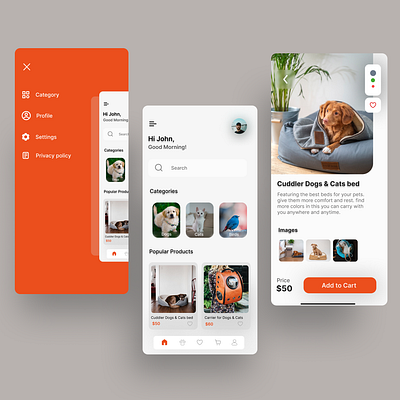 Pet Shop App UI Design app branding design design uiux designer figma logo typography ui ui designer ux