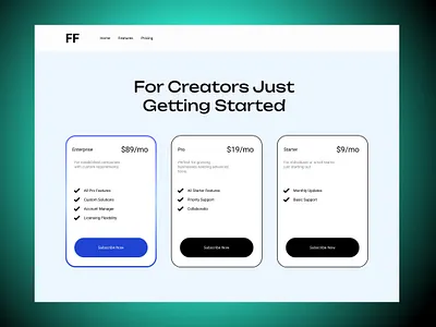 UI Kit - Pricing For Digital Subscription Marketplace adobexd