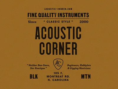 String Shop Bag Design acoustic asheville branding classic collateral guitars local branding merch music design north carolina print rebrand texture type lockup vintage vintage type