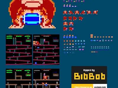 Donkey Kong Sprites and Tiles Free Download bibbob design donkey kong free free items game pixel retro game sprites tiles