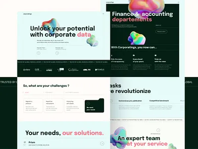 Corporatings 3d data design gradient layout molecul shape ui webdesign