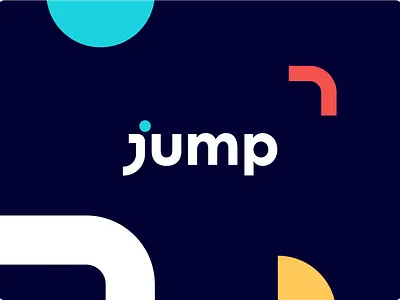 Jump - Logo blue brand branding free freelancer geometric graphic design jump logo logotype people red shape typography