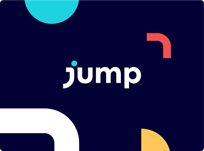 Jump - Logo blue brand branding free freelancer geometric graphic design jump logo logotype people red shape typography