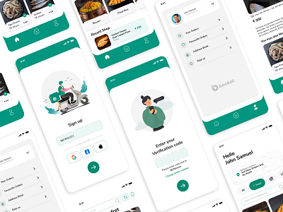 Bookat Delivery App UI app design bookat bookat delivery app delivery app design delivery app ui design green app design illustration ui uiux design vector