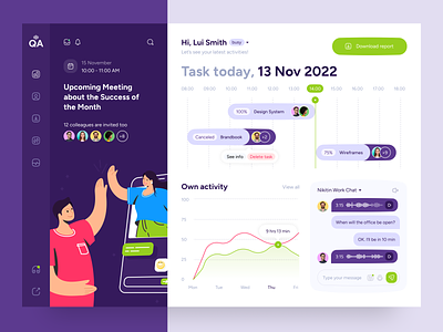 Task Management Dashboard board calendar chart dashboard data design events kanban management planner productivity project schedule task team timeline ui ux web website