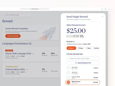 Employee Rewards - B2B SaaS App admin ai b2b clean dashboard enterprise fintech minimal money product design rewards saas software ui design ux web app web application